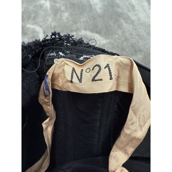 N. 21 Strapless Lace Mini Dress Black Nude Mesh Bustier Italy Size IT 42 US 6 - Picture 15 of 16